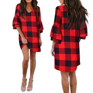 Buffalo Check Plaid Holiday Shift Dress ❤️🖤